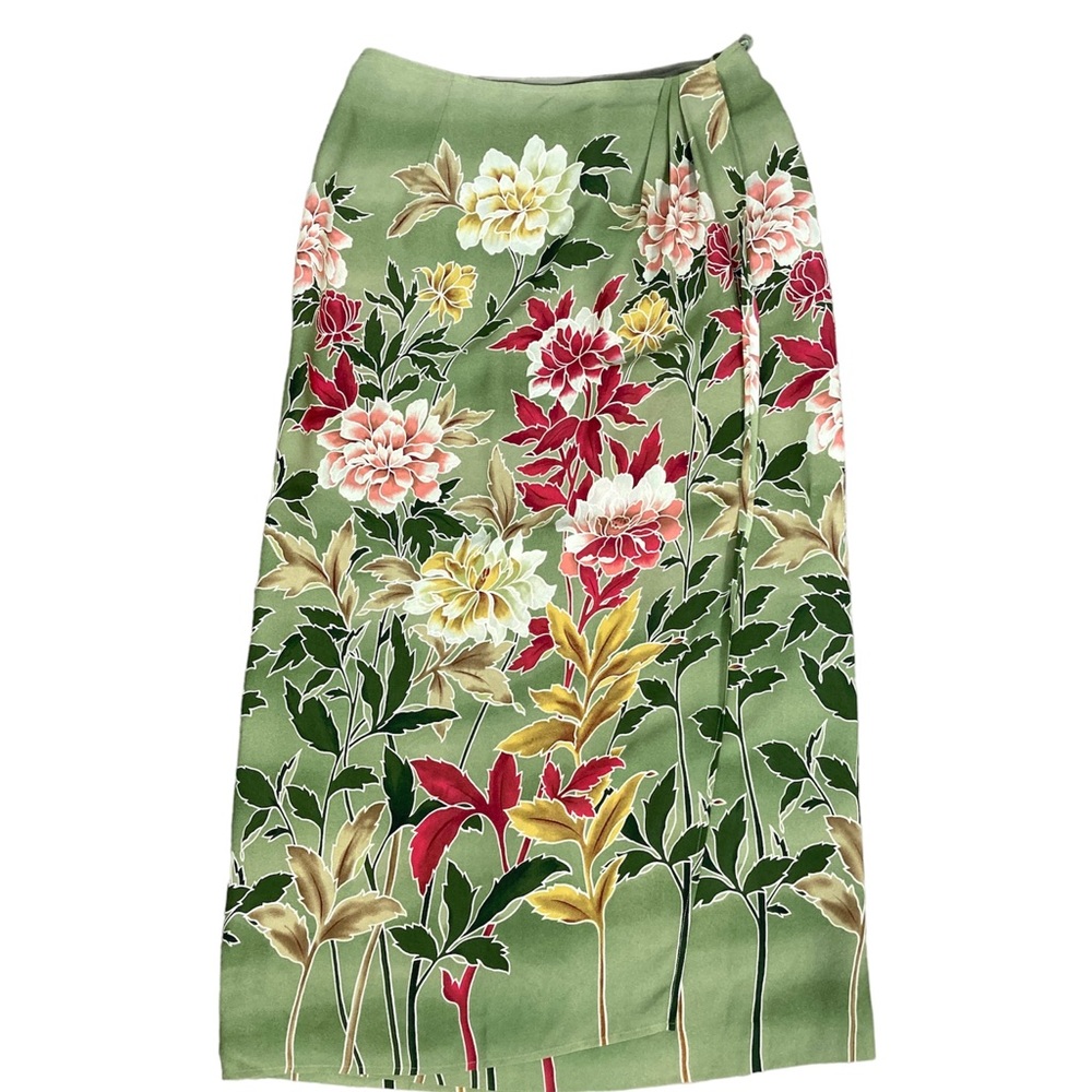 Talbots Floral Silk Skirt Size Medium - Picture 1 of 14